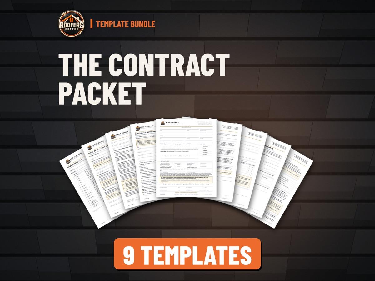 Contract Packet roofing template bundle: 9 editable templates