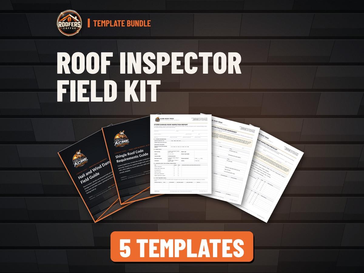 Roof Inspector Field Kit roofing template bundle: 5 editable templates