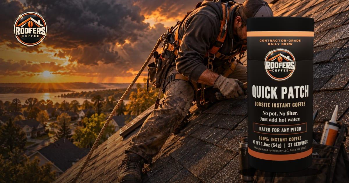 Roofers Coffee Quick Patch Instant, 100% instant coffee