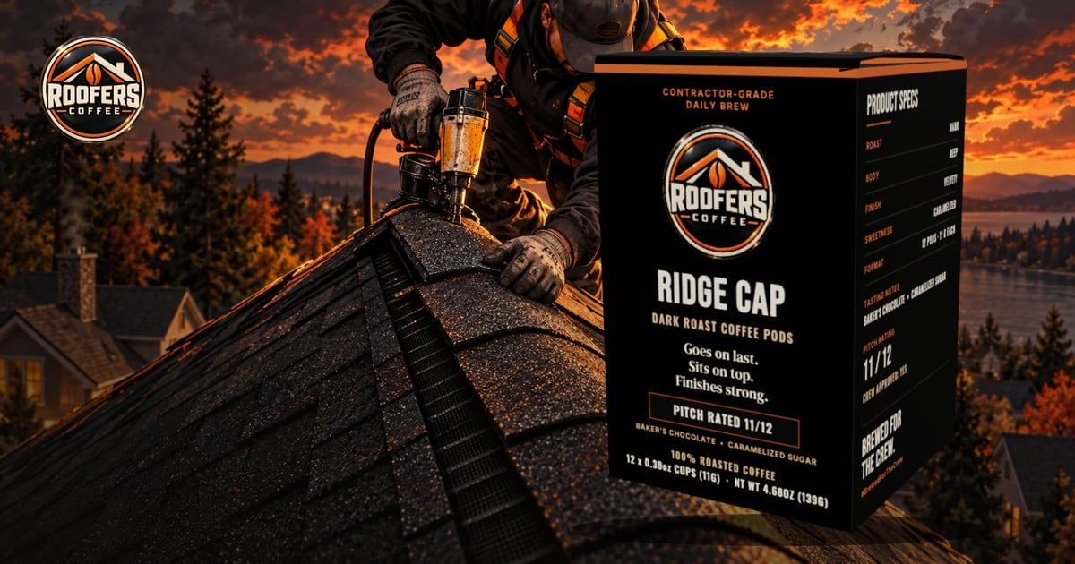 Roofers Coffee Ridge Cap Pods, dark roast