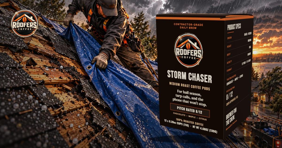 Roofers Coffee Storm Chaser Pods, medium roast