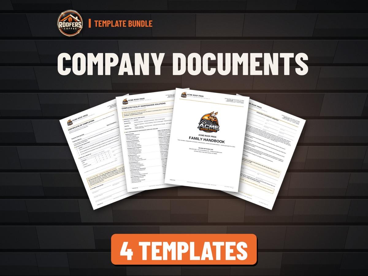 Company Documents roofing template bundle: 4 editable templates