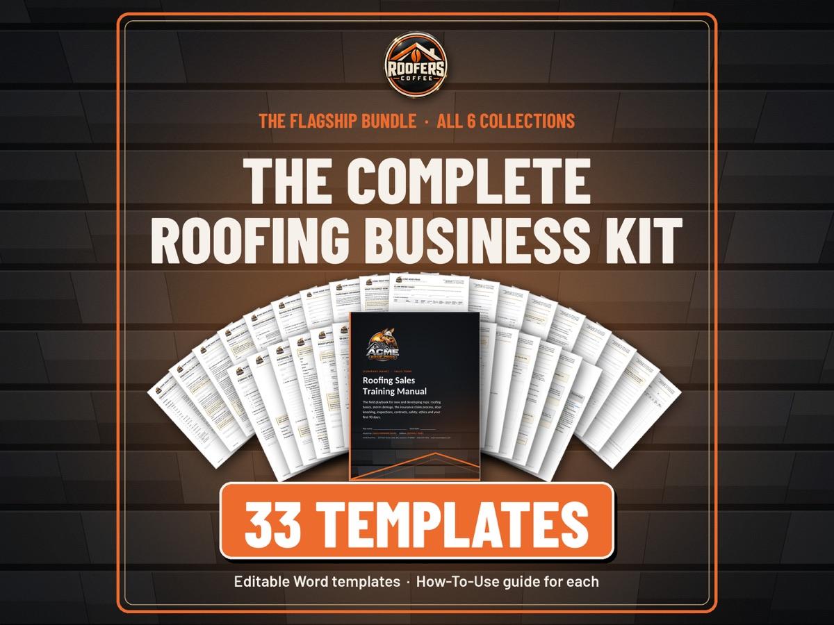 The Complete Roofing Business Kit: 33 editable roofing templates
