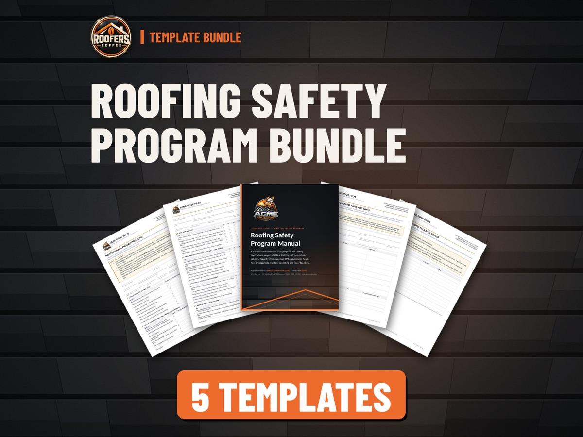Roofing Safety Program Bundle roofing template bundle: 5 editable templates