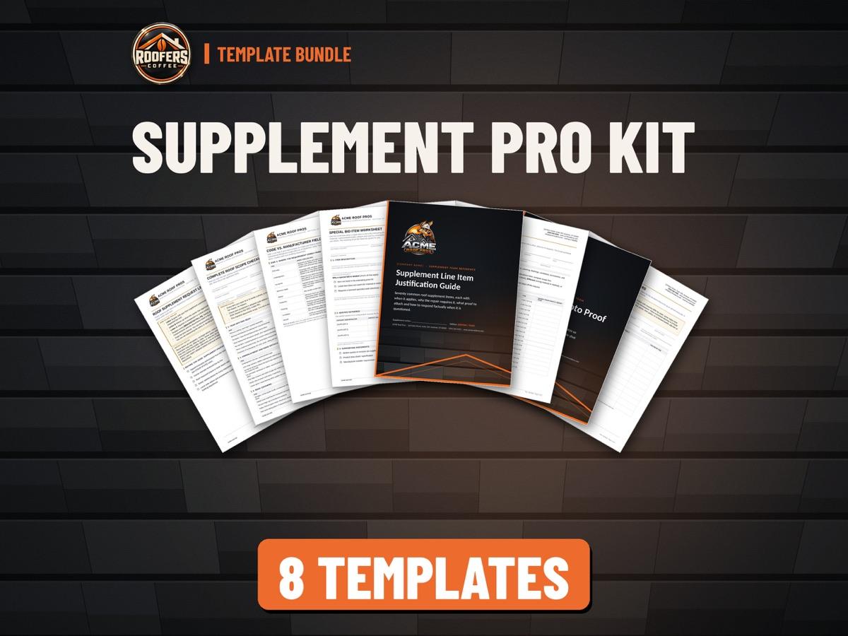 Supplement Pro Kit roofing template bundle: 8 editable templates