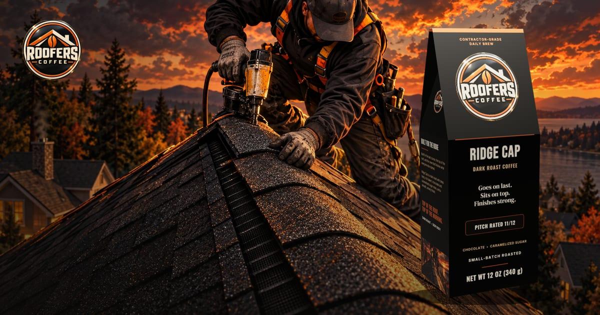 Roofers Coffee Ridge Cap, dark roast