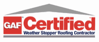 Illustration of the GAF Certified contractor mark: a red and white wordmark reading GAF Certified.