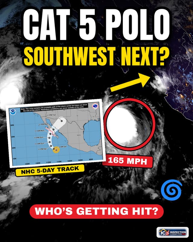 Example Facebook post: a storm and weather graphic